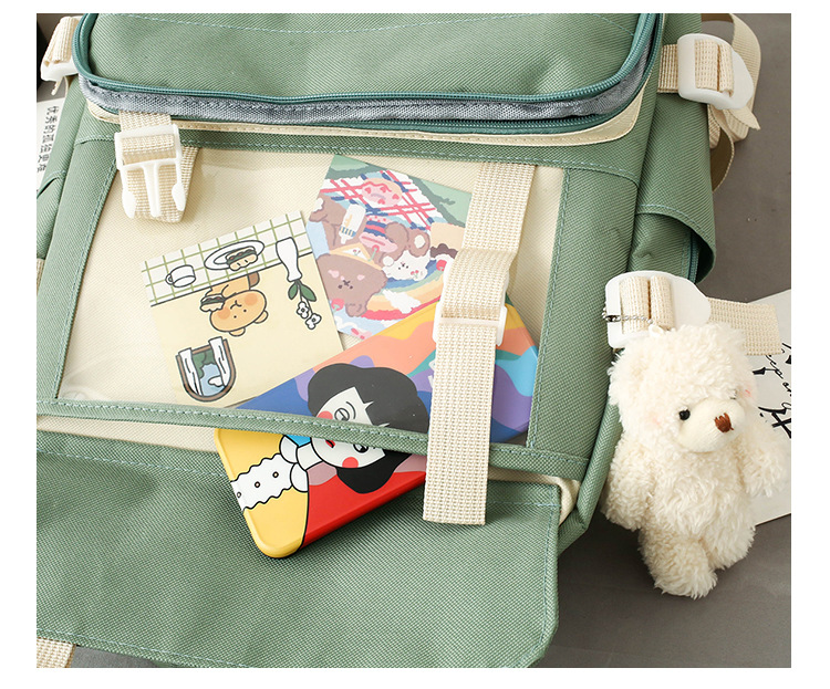 Wholesale Four-piece High Capacity Bear Doll Pendant Canvas Backpack Nihaojewelry display picture 14