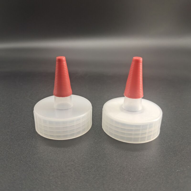 38-410 Red Cap Long Spout Pointed Spout Cap Squeeze Bottle Large Mouth Pointed Spout Cap White Pe Perforated Glue Bottle Squeeze Cap