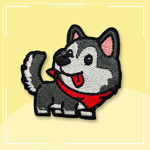 Cartoon Puppy Computer Embroidery Patch | Adorable Pet Animal Backing Glue-on Iron-on Embroidery Patch | DIY Dog Accessories & Decorative Fabric Stickers