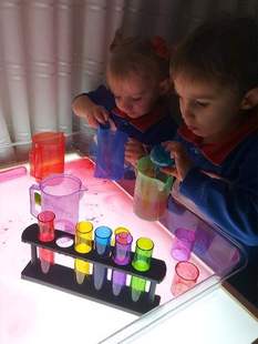 Reggio Kindergarten Kidsren's Early Education Baby Test Tube Rack Measuring Cup Plastic Experimental Sensory Teaching Aids Montessori Waldorf