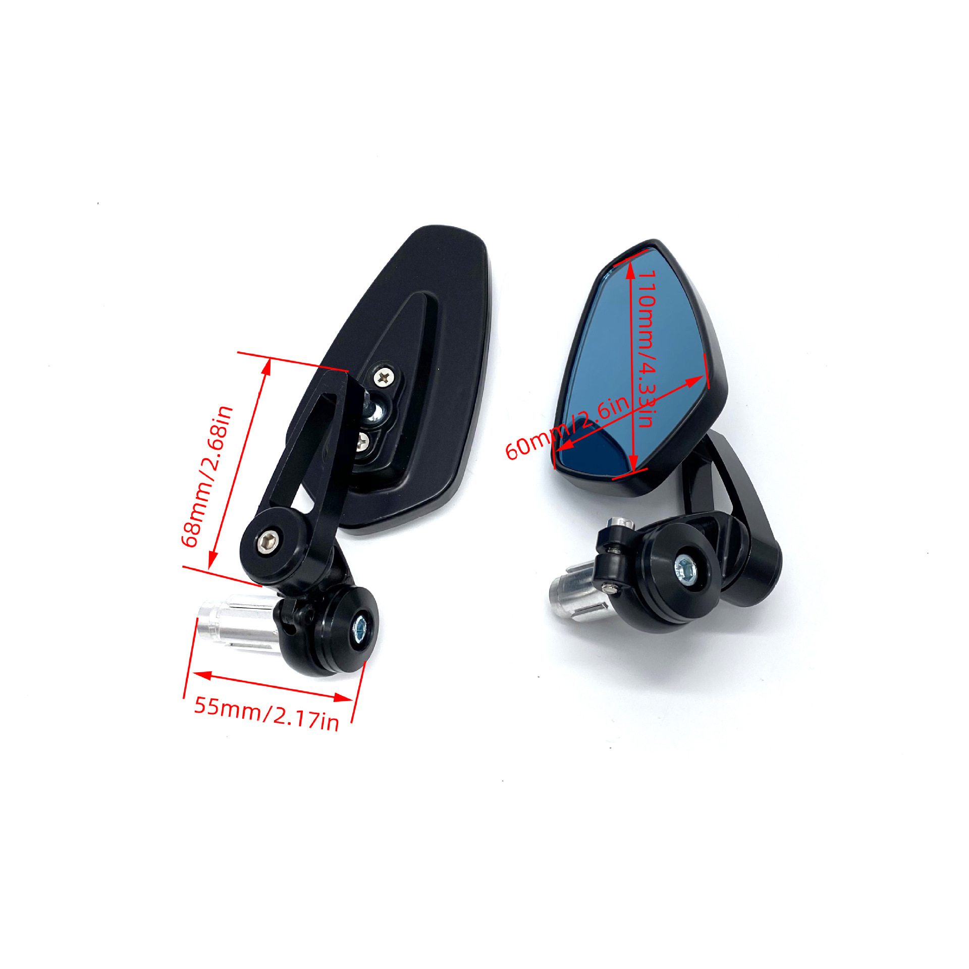 Espejo retrovisor de motocicleta retrógrado general espejo manillar aleación de aluminio CNC para Harley / Springwind 150NK