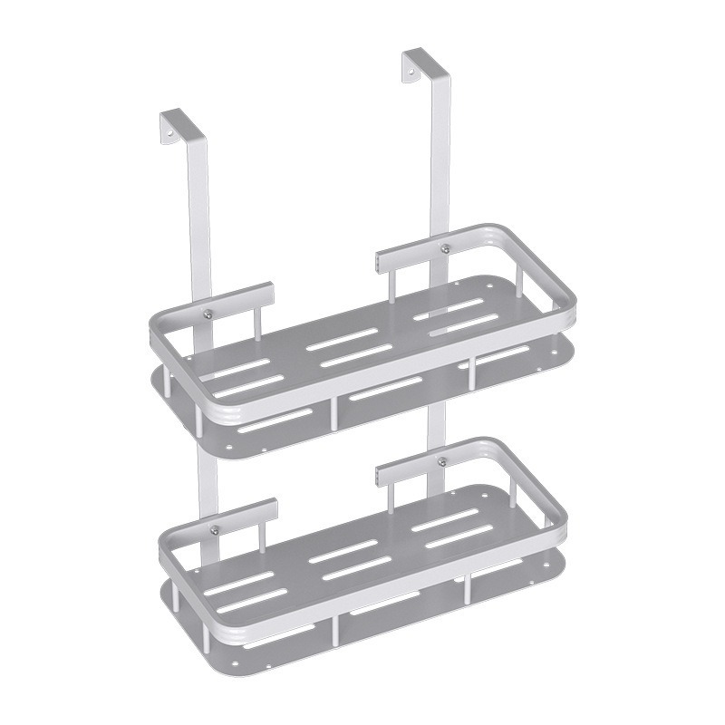 Estantes de baño de nuevo estilo, sin perforaciones, suministros de baño para el hogar, estantes de doble capa, baño multifuncional, almacenamiento de cosas buenas