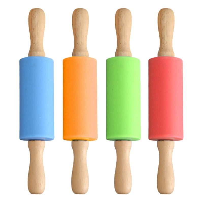 Маленький, средний и большой размер, бытовой детский силиконовый скалка, роликовая скалка, палочка для выпечки клецок, порошок кожи