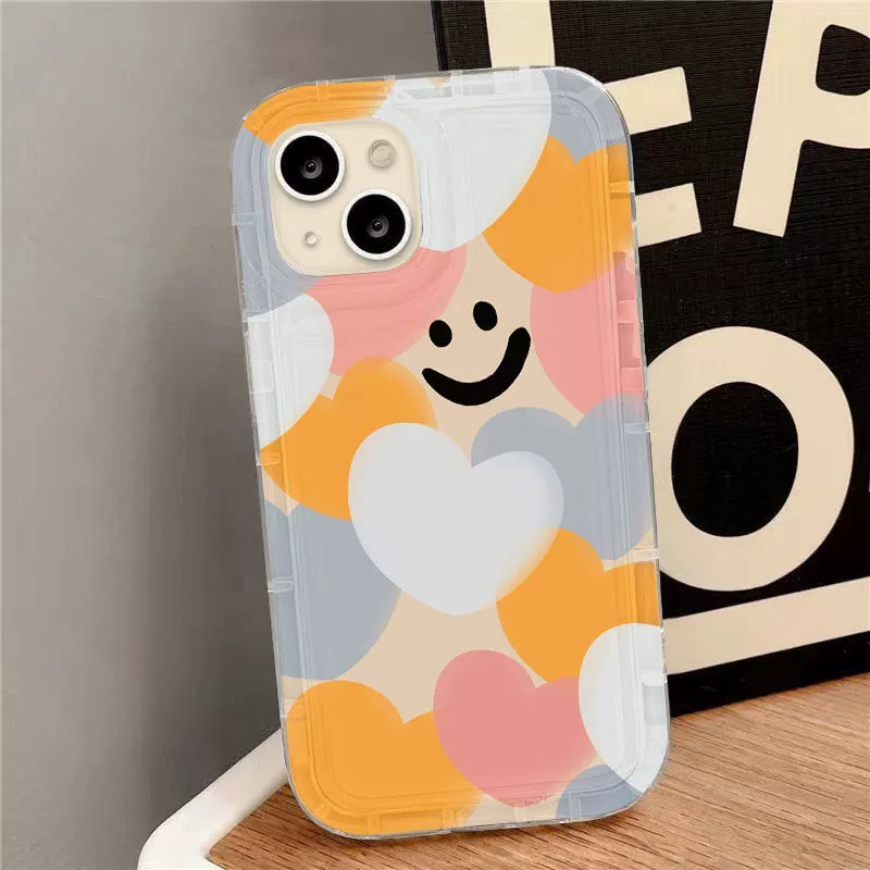 Подходит для iPhone16Pormax чехол для мобильного телефона 14pro цвет любовь улыбка лица 12 всесторонний 15/13 защитный чехол