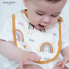 3 packs of Yinxiuli cotton cartoon baby bibs, baby bibs, newborn snap-button saliva towels, cross-border