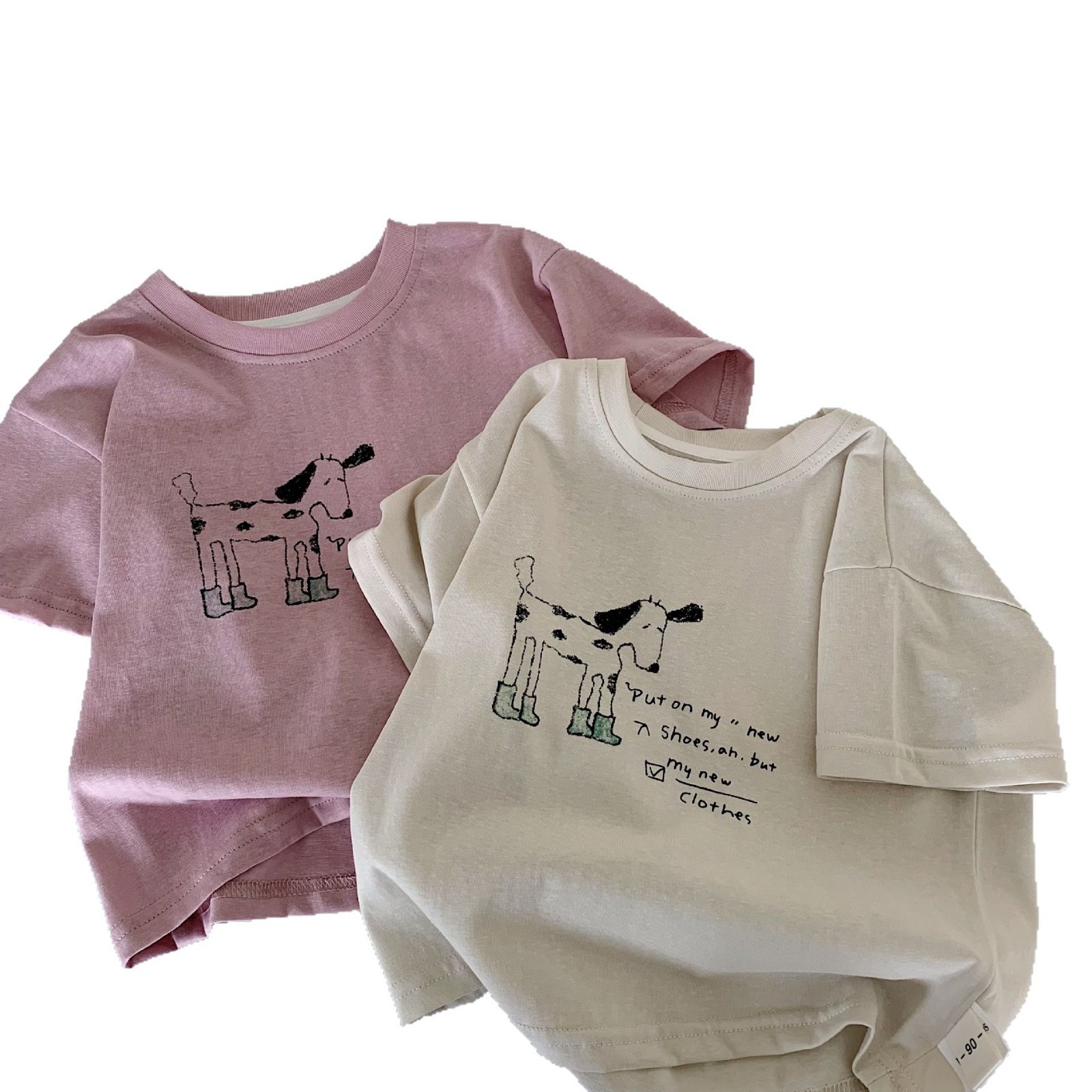 Maibao niños verano manga corta 2025 verano nuevo estilo coreano hombres y mujeres dibujos animados de bebé estilo occidental camiseta ropa de verano a