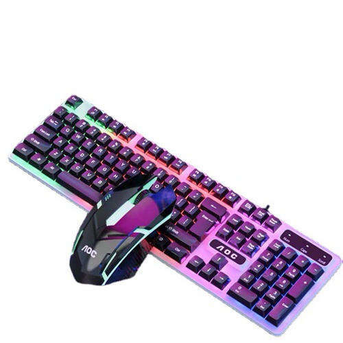 AOC KM100 wired keyboard and mouse set suspended keycap mechanical feel luminous backlight gaming keyboard and mouse