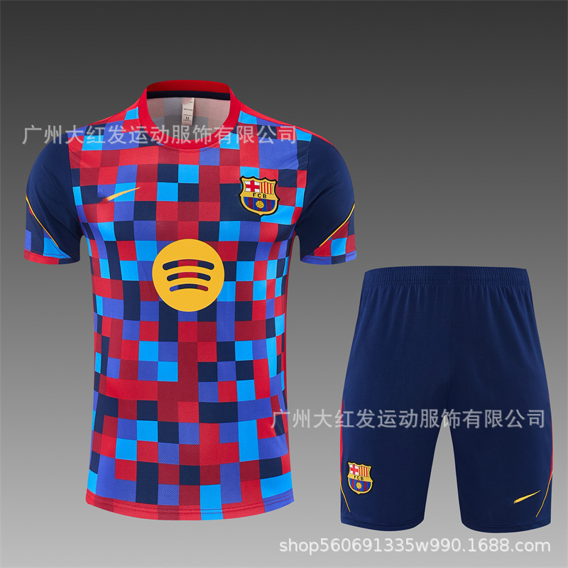 2627 Barça de manga corta rojo azul