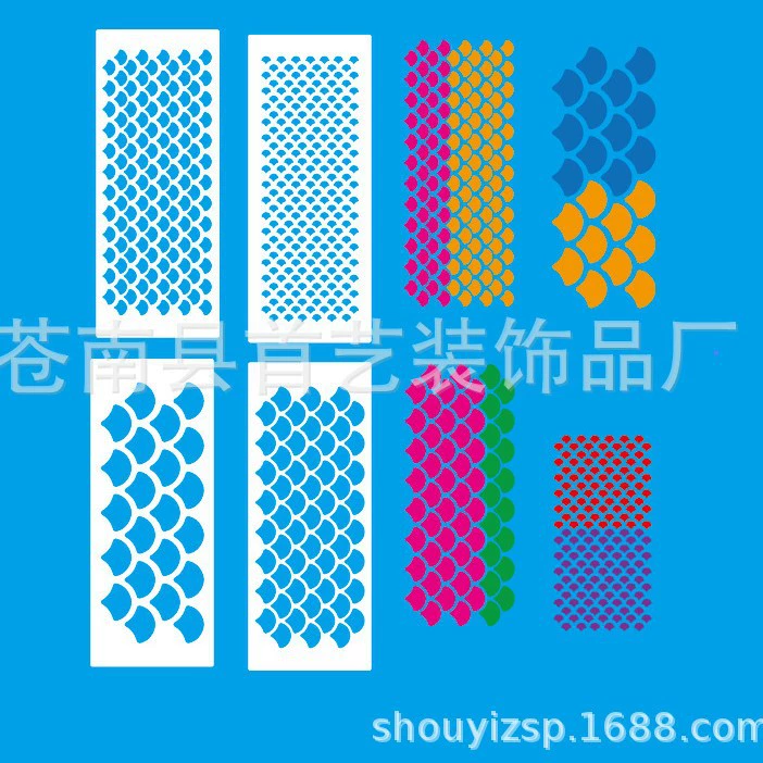 4 шаблона чешуи русалки, макияж для лица, маскирующий спрей в виде рыбьей чешуи, вырезанный шаблон для ручной росписи своими руками