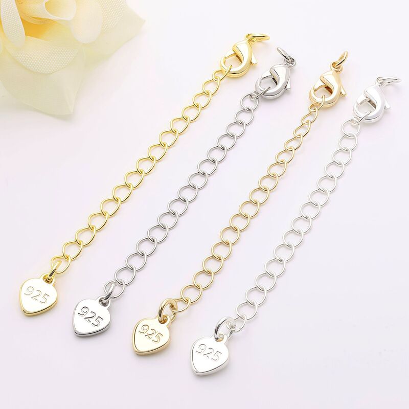 Color-Preserving 18K Gold 901 Lobster Clasp Hanging 925 Heart Tail Chain Necklace Bracelet Buckle Extension Chain DIY Jewelry Accessories
