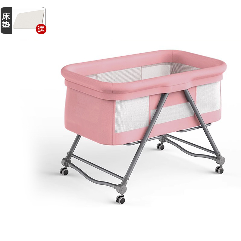 Cuna portátil plegable Cuna Cama con rodillo móvil cama de bebé BB dormir recién nacido cama de empalme