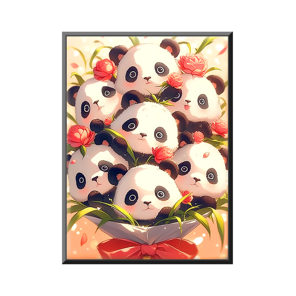 [Algodón importado] Mona Lisa real de bordado cruzado buquete de panda nuevo simple lindo bordado a mano cura image 5