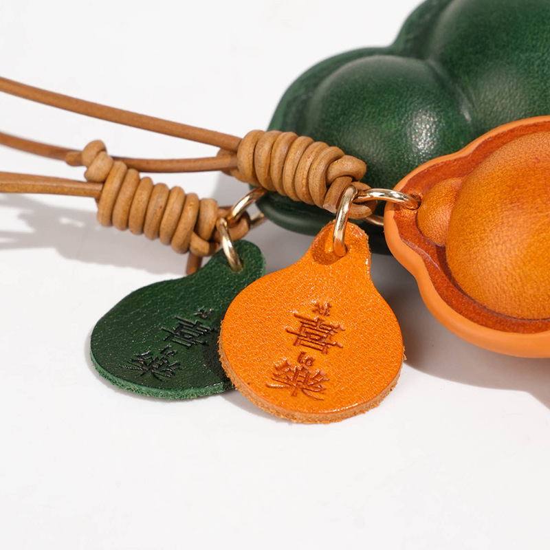 Fuente de venta directa de cuero curtido estereoscópico Zhaofu Joy cuero pequeño bolso colgante bolso colgante de automóvil colgante