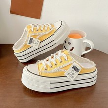 包头半拖鞋外穿夏女鞋子2025新款爆款懒人一脚蹬厚底增高超火单鞋