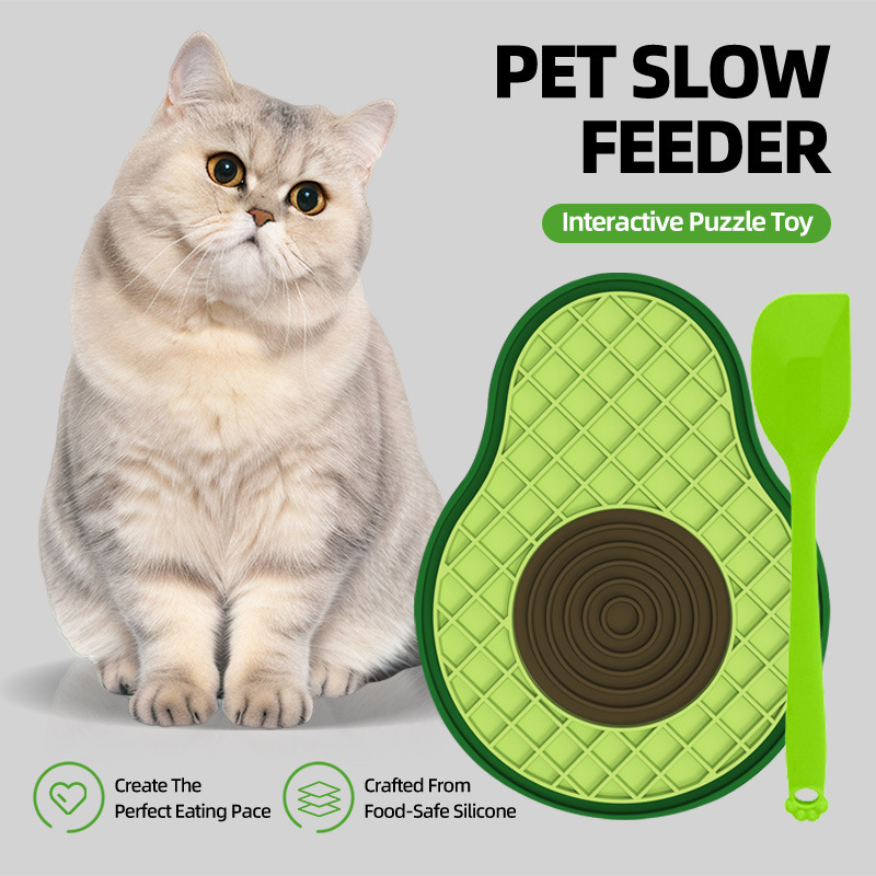 Tapete de Silicona para Mascotas, Popular en el Extranjero, para Alimentación Lenta, Suministros para Perros, Tapete para Lamer, Comedero para Gatos con Ventosa, Plato para Lamer para Perros