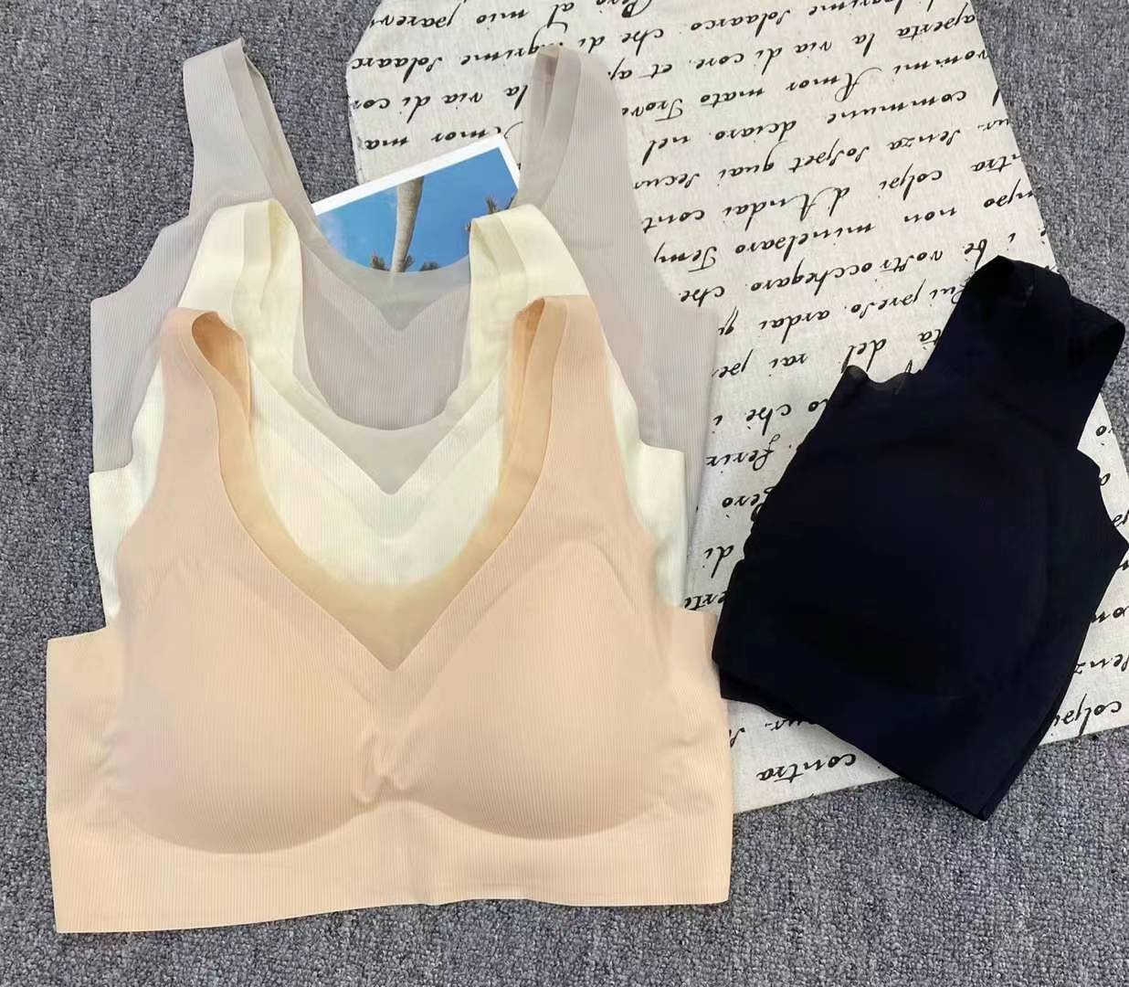 Nueva taza fija sin costuras de alta calidad, chaleco de dama sin anillo de acero, bra de yoga, ropa interior deportiva, mujer al por mayor