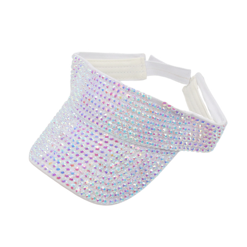 Unisexe Style Simple Couleur Unie Strass Avant-toit Incurvé Chapeau De Soleil display picture 3