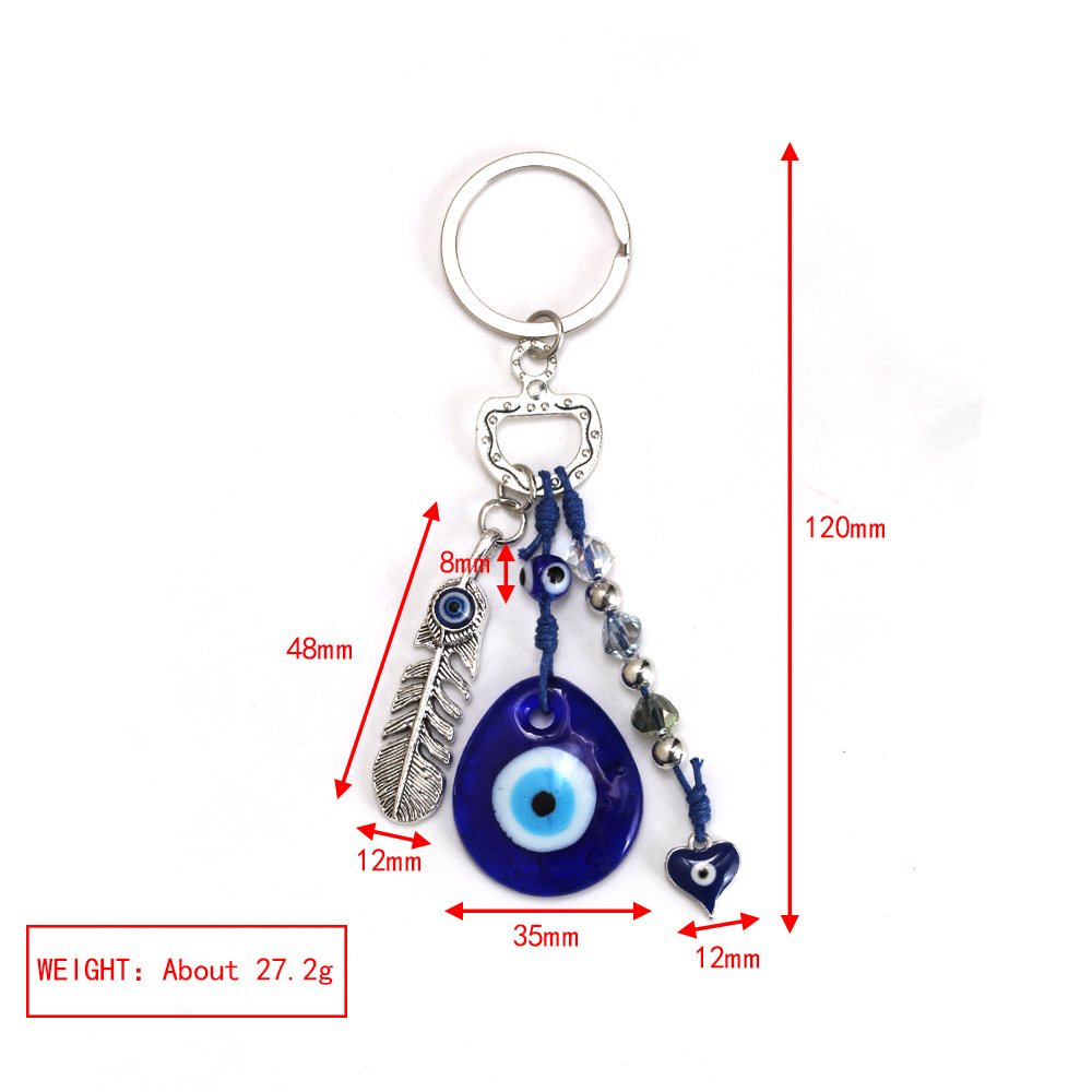 27g Weight Bag Pendant, Keychain Classification 1 Piece Quantity Casual, Daily Occasion Glass Material Devil's Eye Pattern Unisex Gender Retro Style Retro Devil's Eye Glass Unisex Bag Pendant Keychain 4