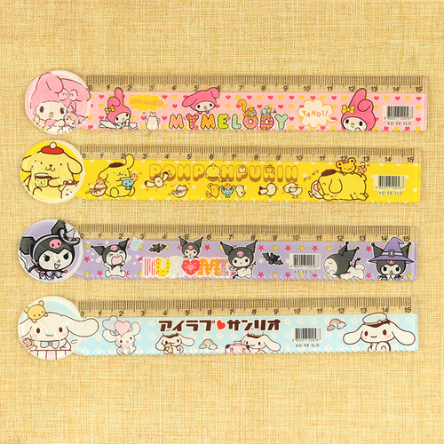 Creative Cartoon Ruler Cute Girl Heart Primary School Student 15CM Measurement Wave Ruler MLD Pattern Stationery Ruler