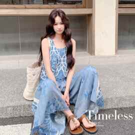 女装夏装【新款】国风蕾丝马甲背心+阔腿裤套装