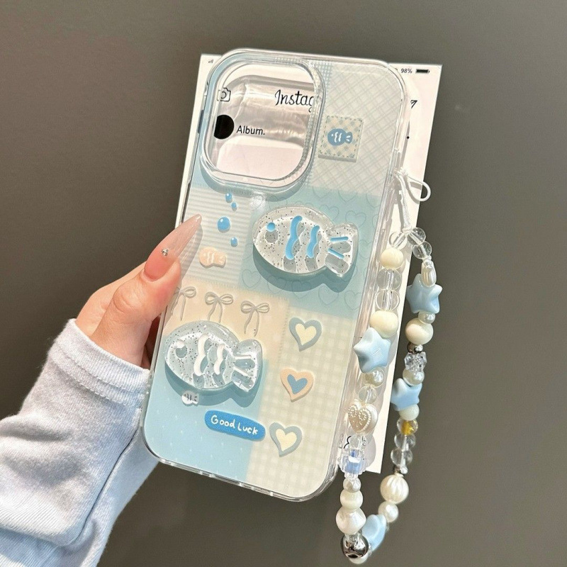 Apple 1615 Promax 携帯電話ケース iPhone 14 オールインクルーシブ 13 女性 12 ソフト 11 に適した立体的な小さな魚のブレスレット|undefined