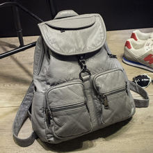 2024新款韩版时尚潮流简约百搭防盗真皮学生中年妈妈双肩书包背包