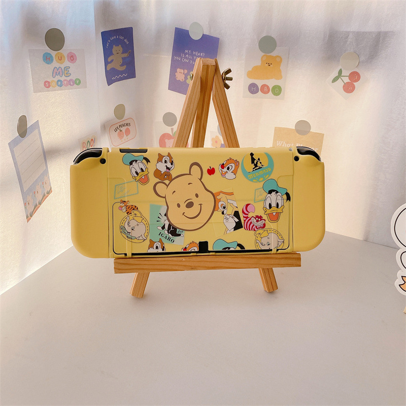 Winnie the Pooh for Nintendo OLED Silicone Soft Painted Drop-Resistant Case Split Nns Handheld Game Case