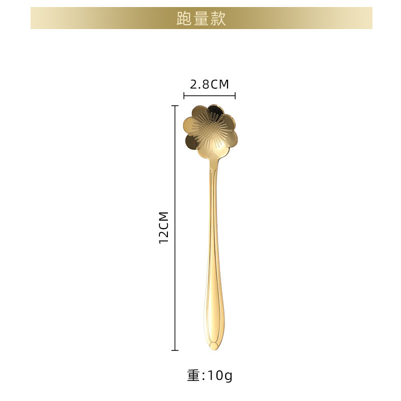 Stainless Steel Cherry Blossom Long Handle Mug Stirring High Aesthetic Coffee Bird's Nest Gift Spoon_voghion.com