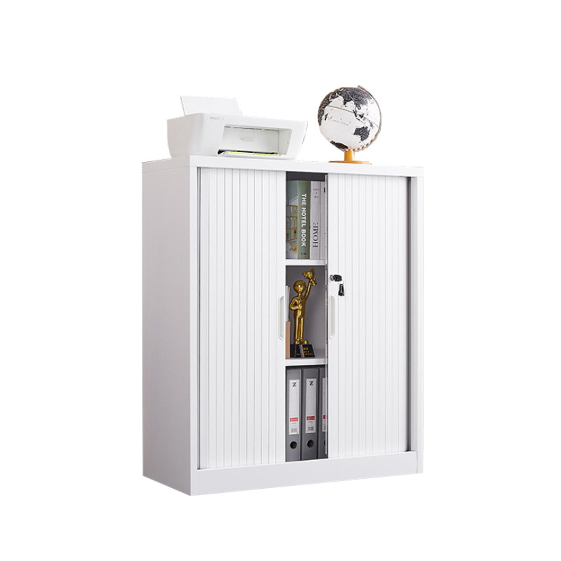 Amazon venta caliente puerta enrollable gabinete bajo archivador oficina puerta corredera almacenamiento archivador gabinete de almacenamiento de acero exportación