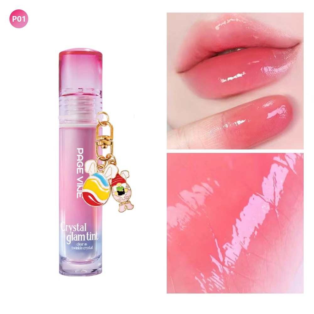 Transfronterizo PAGE VINE espejo de cristal lubricante labial, miel de agua de luz, lápiz labial puro, esmalte labial sin taza de comercio exterior