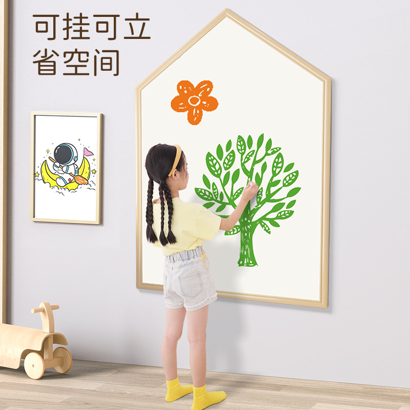 Children's Toy Magnetic Drawing Board Large Household Dust-free Graffiti Board Baby Wooden Drawing Whiteboard Double-sided Drawing Board
