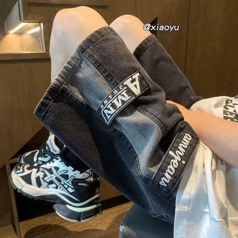 Мужские экспортные джинсовые шорты, новые летние повседневные средние брюки, свободные брюки Amazon в европейском и американском стиле в стиле хип-хоп с пятью точками