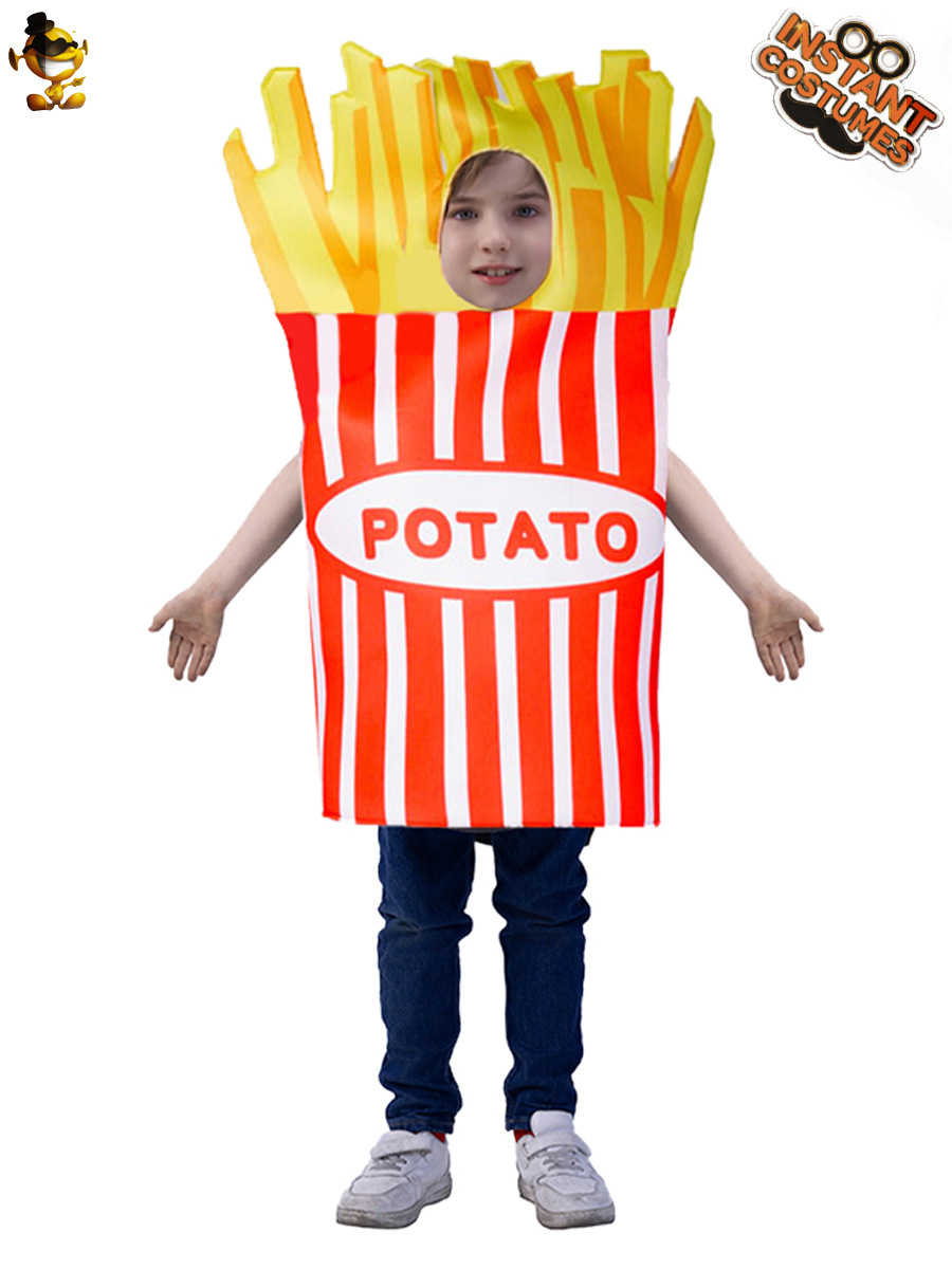 Adultos papas fritas rendimiento apoyos disfraz de Halloween mascarada Cosplay papas fritas traje de rol