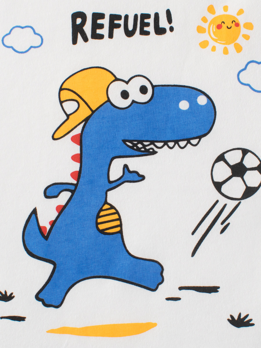 Camiseta de manga corta para niños con diseño de dinosaurio de dibujos animados 27kids, novedad de verano 2025, venta al por mayor, estilo coreano, ropa para niños para niños