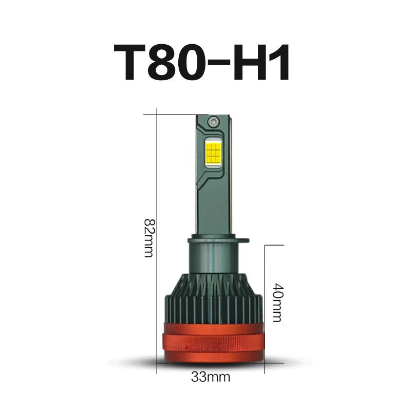 Venta caliente doble tubo de cobre LED lámpara de coche T80 modificación externa 65W de alta potencia delantero LED de automóvil H1 H7