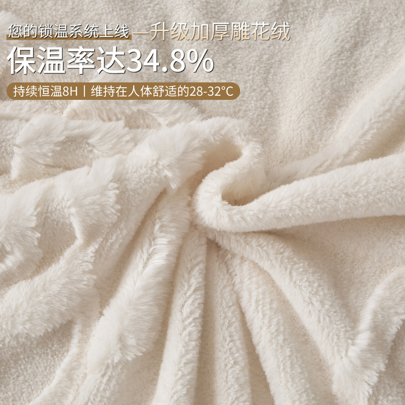 2025新款雕花牛奶绒床上四件套加厚珊瑚绒床单被套床品三件套秋冬|undefined