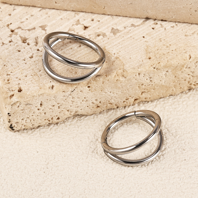 Zesen 316 Stainless Steel Seamless Ring Double Ring Double Bevel Closed Ring Nose Ring Septum Ring Piercing Jewelry detail image 6