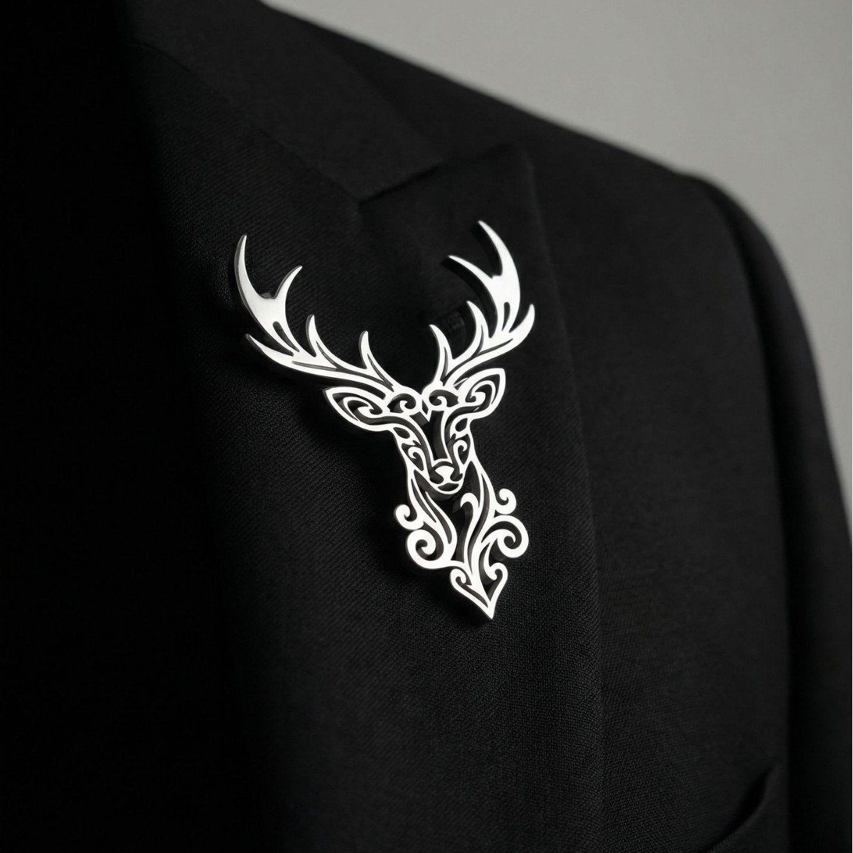 Spilla a forma di cervo retro elegante in acciaio inox per uomo_voghion.com