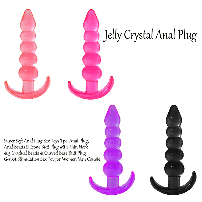 TPE Five-Bead Anal Beads Plug, Purple Jelly Strip for Anal Training — detail image 7