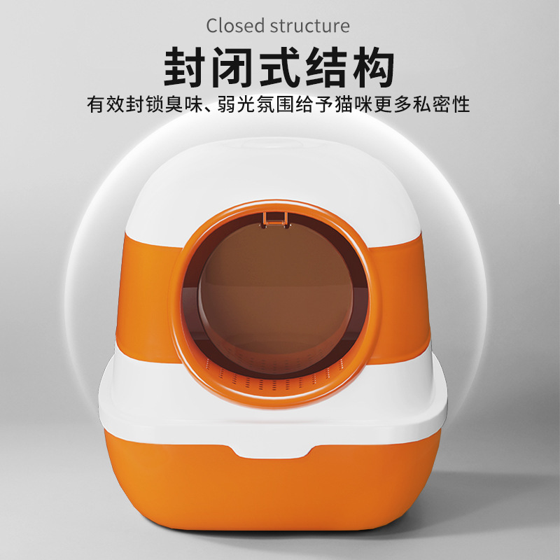 Venta caliente transfronteriza caja de arena para gatos plegable completamente cerrada desodorante anti-Splash pegamento suave gato orinal gato grande inodoro