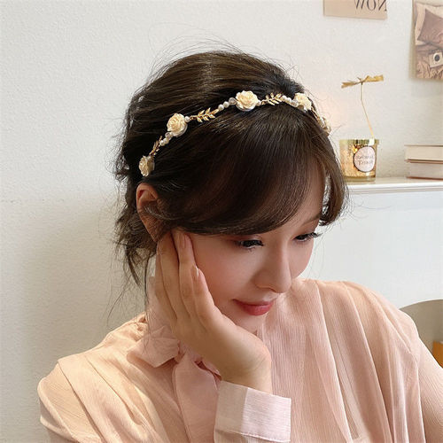 Rose Pearl Hair Clip Summer French Retro High-End Hair Accessory Unique Design Compress Hair High Crown Top Korean Style