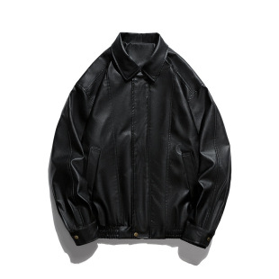 Couple's Neutral Leather Jacket Autumn New Matte PU Leather Men's Motorcycle Leather Jacket Windproof Waterproof Jacket