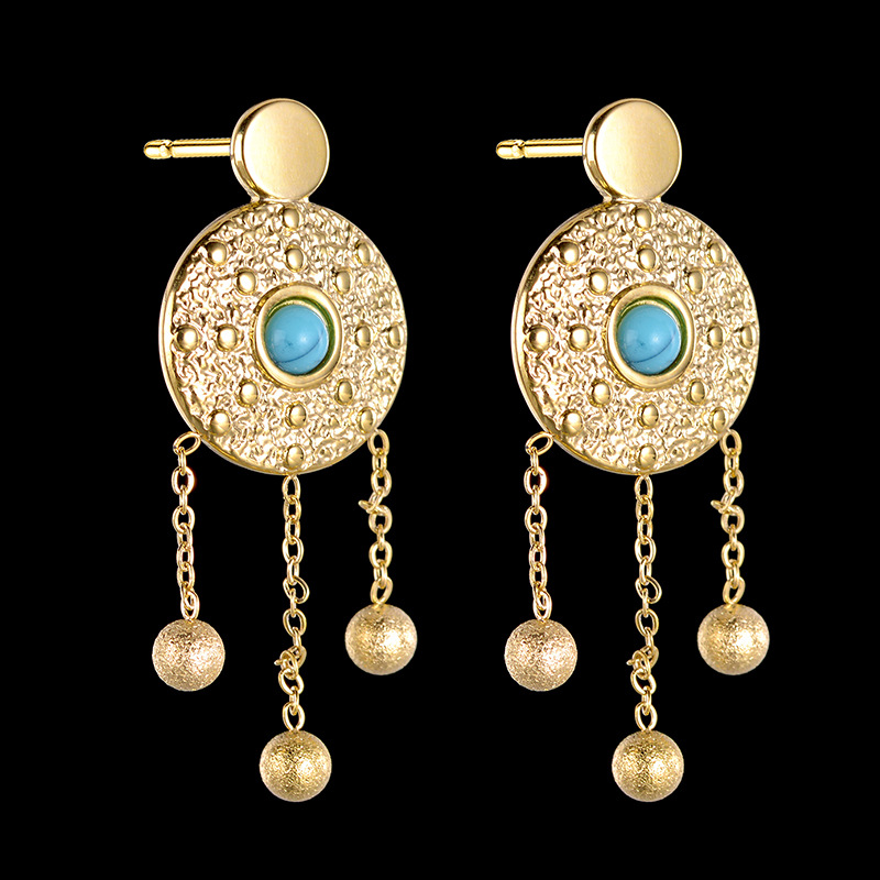 Fashion Eye Stainless Steel Drop Earrings Plating Rhinestones Stainless Steel Earrings display picture 5