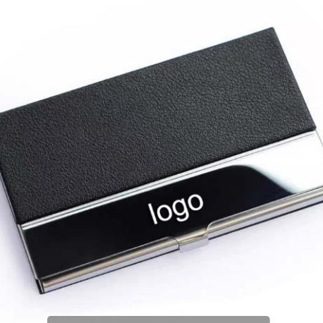 PU de cuero de acero inoxidable titular de la tarjeta de visita de los hombres de negocios de gran capacidad portátil portátil creativo metal de las mujeres lote de la caja de la tarjeta de visita