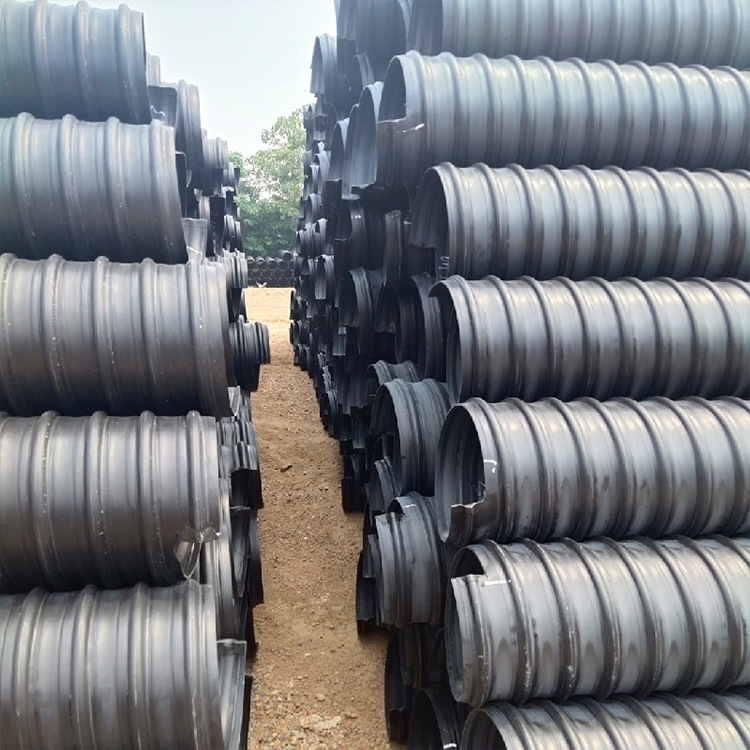 西安中财厂家供应PE钢带螺旋波纹管SN8 SN12.5大口径双壁波纹管