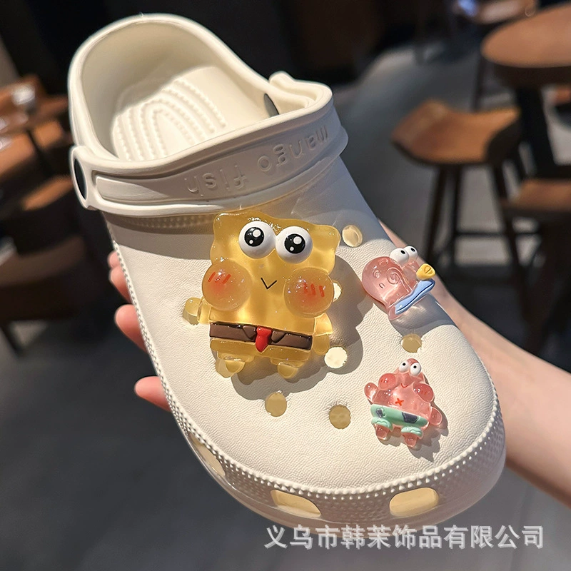 Кожаная детская обувь с пряжкой Sponge, карнавальная аксессуар для мужчин и женщин, креативные тапочки, украшения, DIY
