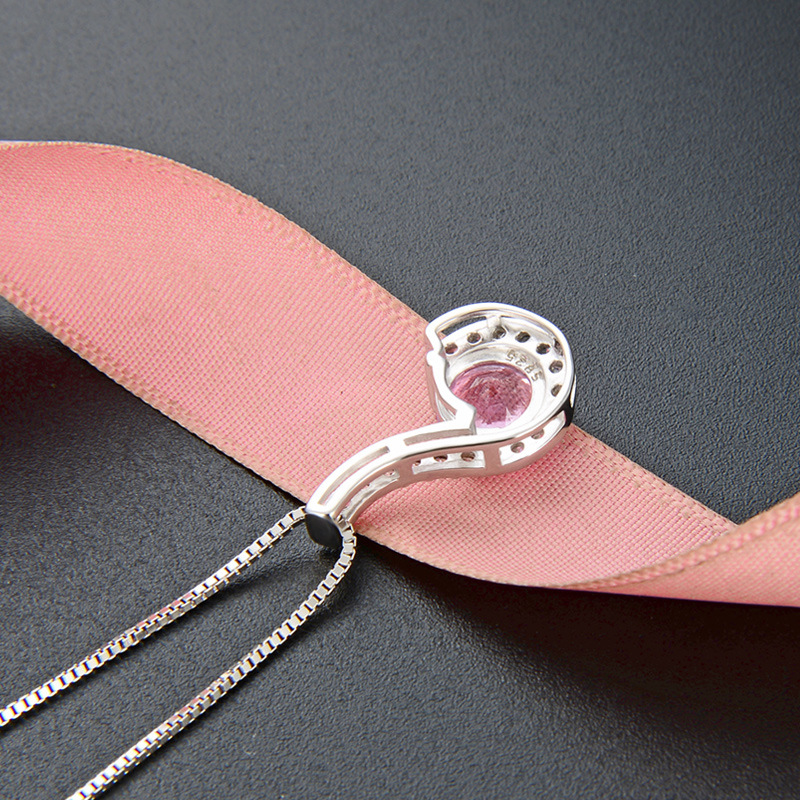 Estilo simple accesorios de circón colgante estilo japonés y coreano s925 Cadena de clavícula de cristal de plata collar fresco en forma de nota de las mujeres