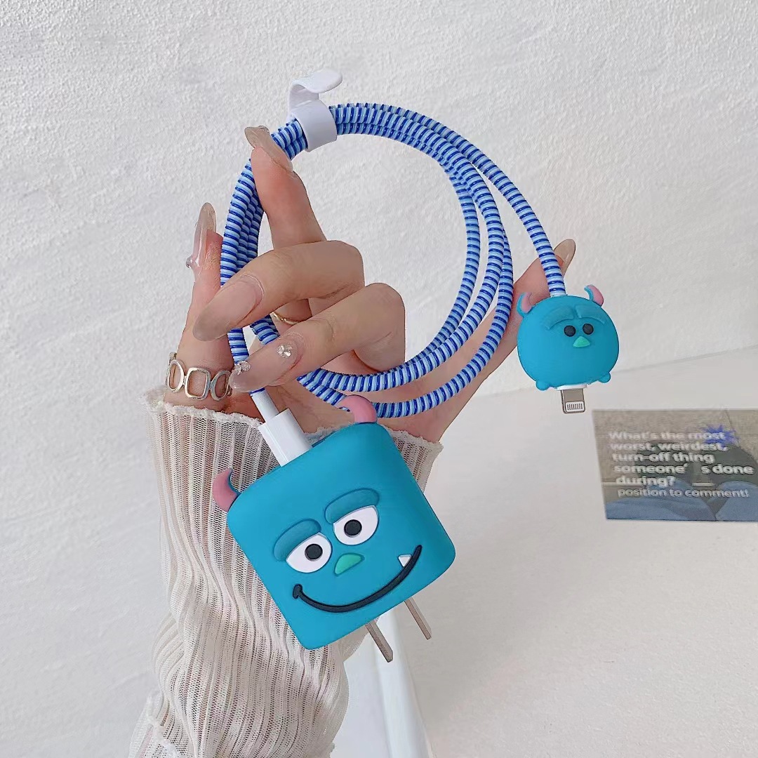 2023 nuevo cargador de dibujos animados cubierta protectora adecuada para Apple carga rápida cabeza 18/20W estándar europeo estándar americano aplicable