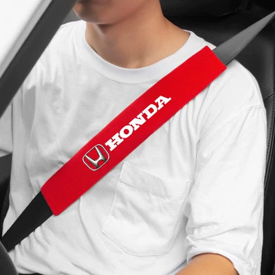 Anti-Neck Strangulation, Anti-Clothing Wear — Seat belt shoulder pad - honda-red-pair