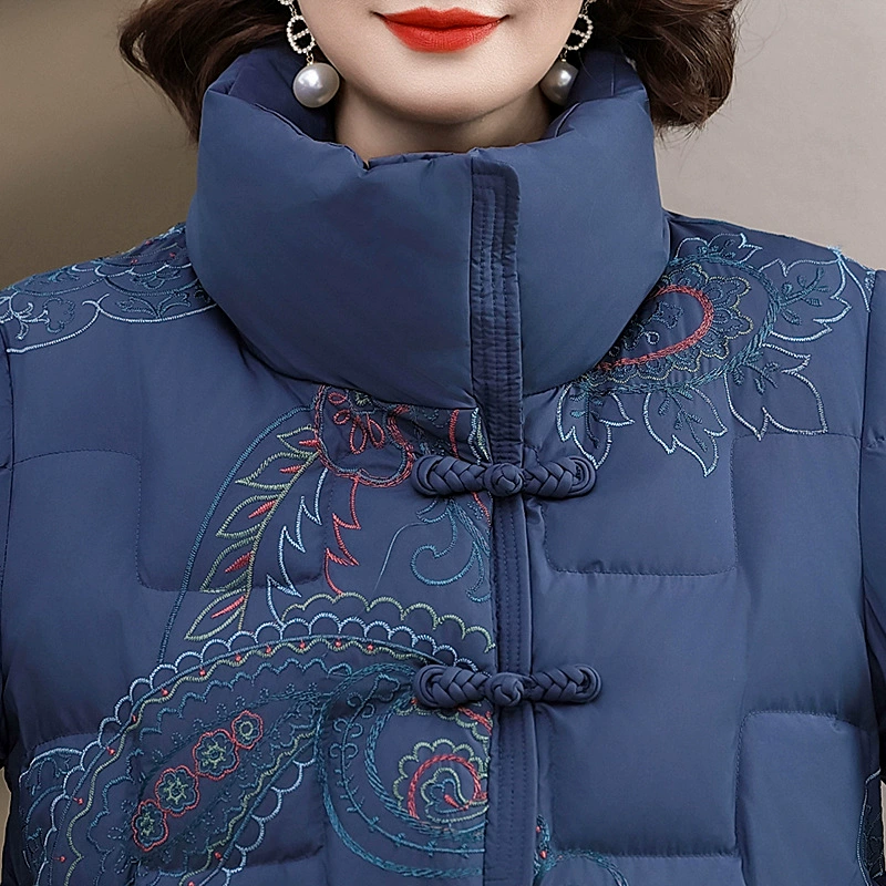 Winter down jacket, for middle age, 2023 collection, increased thickness